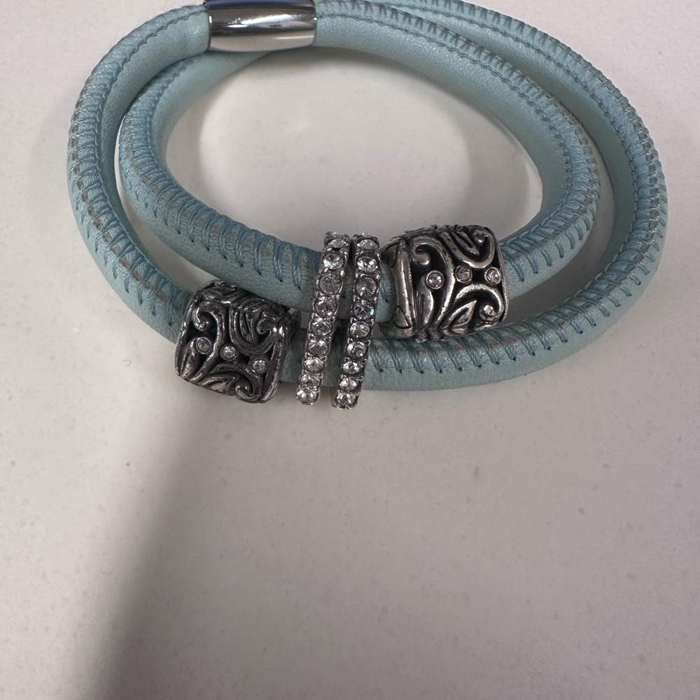 Brighton Silver and Light Blue Bracelet with charms included